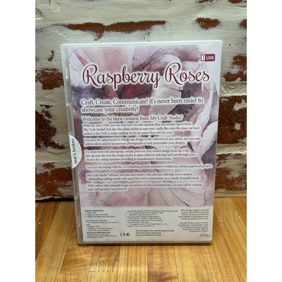 My Craft Studio‎ Raspberry Roses USB Crafting Software Digital Artwork NEW - Picture 2 of 3